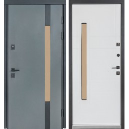 Вуличні вхідні двері Булат Cottage, модель 705/431. Колір: metalic grey/вулична білий атласний